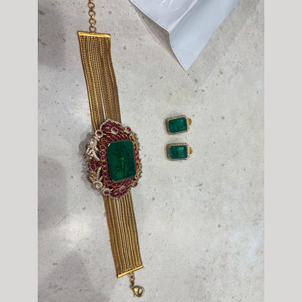 JCM Heritage Pota Stone And Austrian Stone Choker Necklace Set