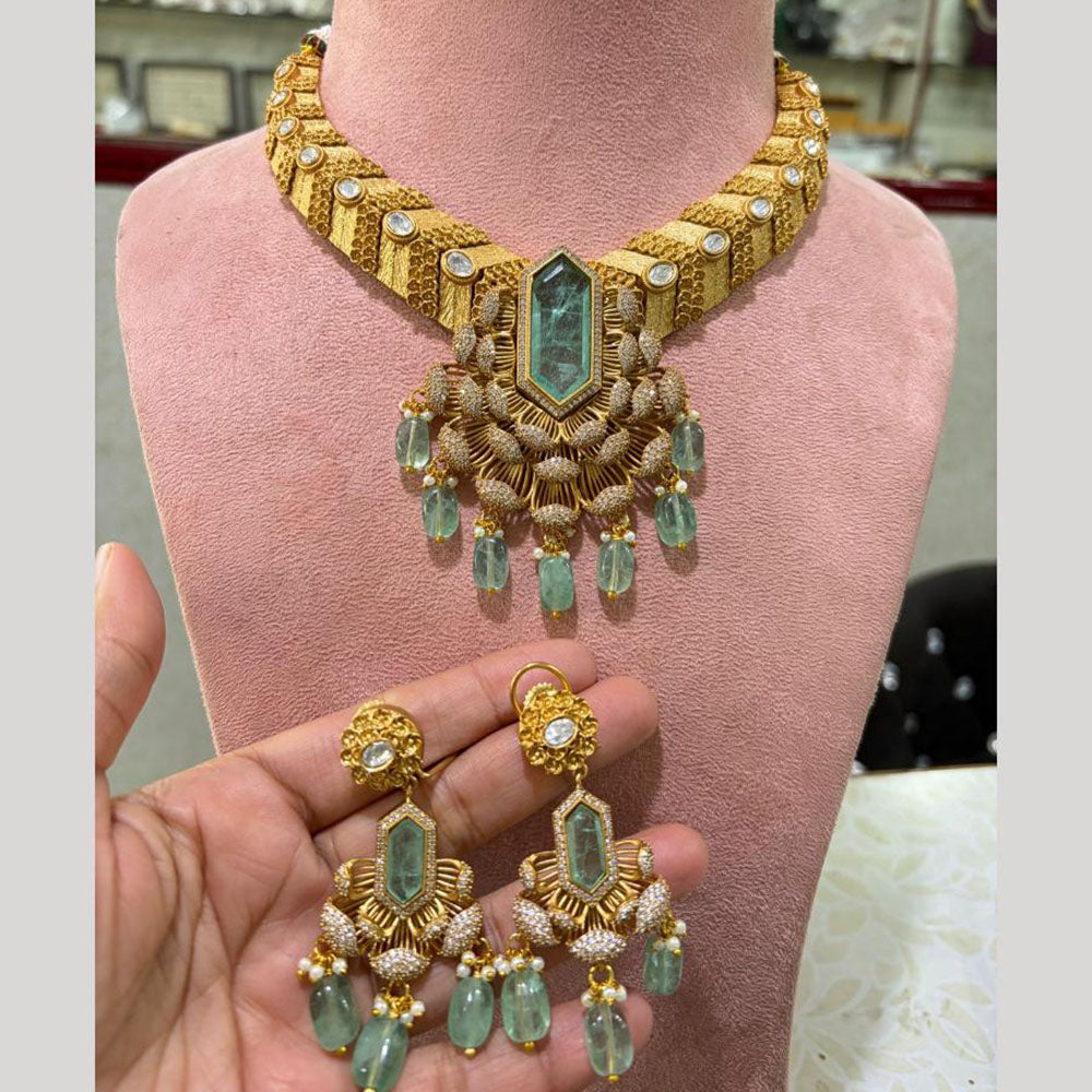 JCM Ethnic Polki Kundan And Austrain Stone Necklace Set