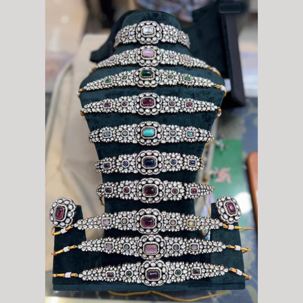 JCM Ethnic Look Kundan And Austrain Stone Choker Necklace Set