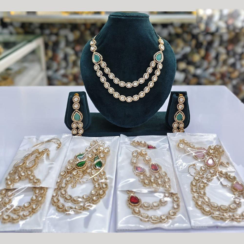 JCM Ethnic Polki Kundan And Austrain Stone Necklace Set