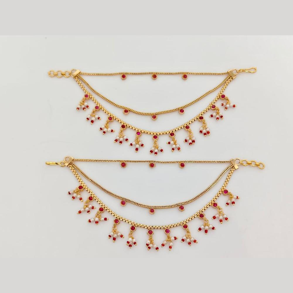 JCM Designer Pota Stone And Pearl Kanchain