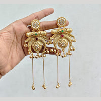 JCM Royal Kashmiri Pota Stone And Pearl Ghungroo Dangler Earrings