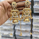 JCM Royal Kashmiri Pota Stone And Pearl Ghungroo Jhumki Earrings