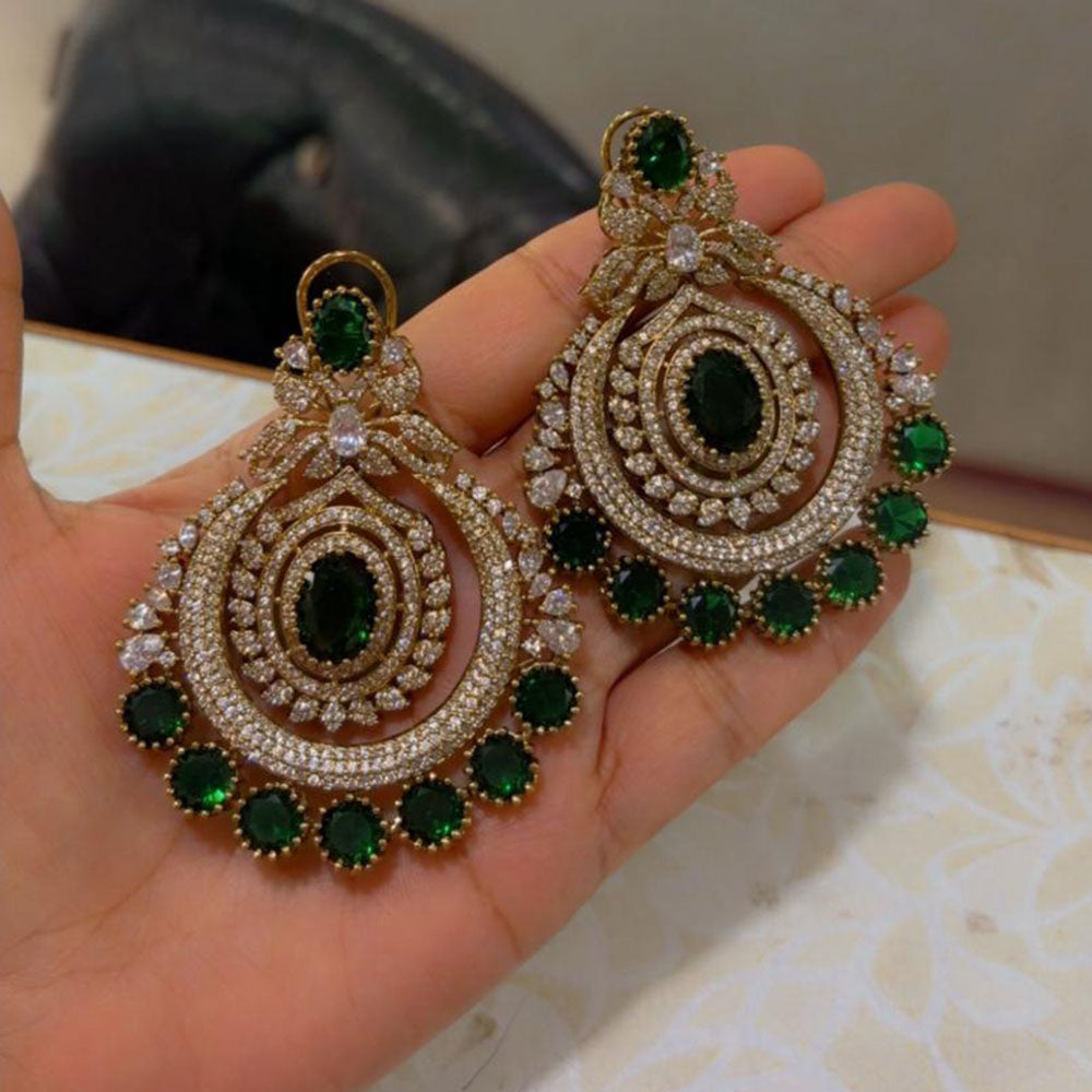 JCM Sparkling American Diamond Dangler Earrings