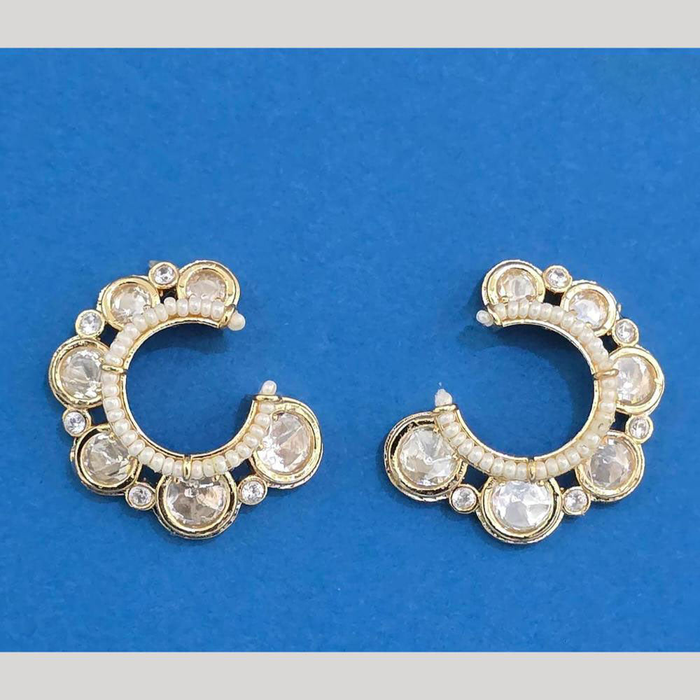JCM Designer Subtle Shine Polki Kundan Studs Earrings