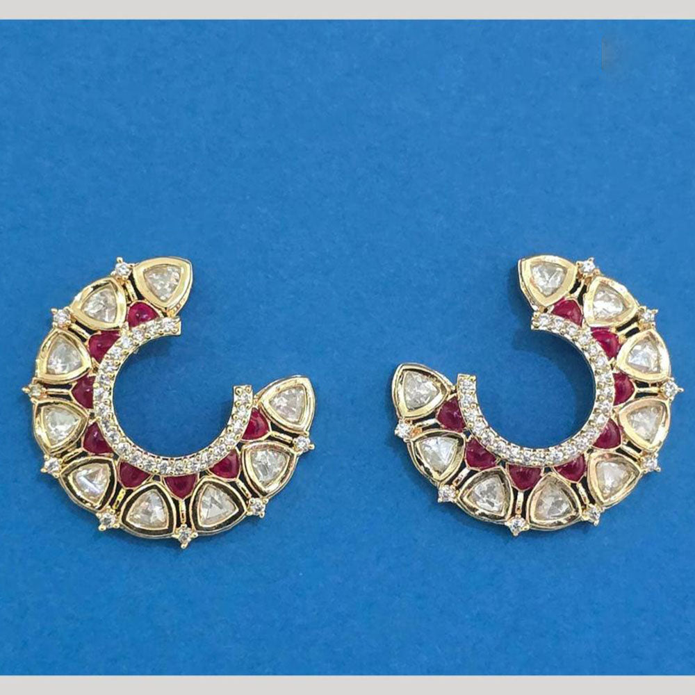 JCM Designer Subtle Shine Polki Kundan Studs Earrings