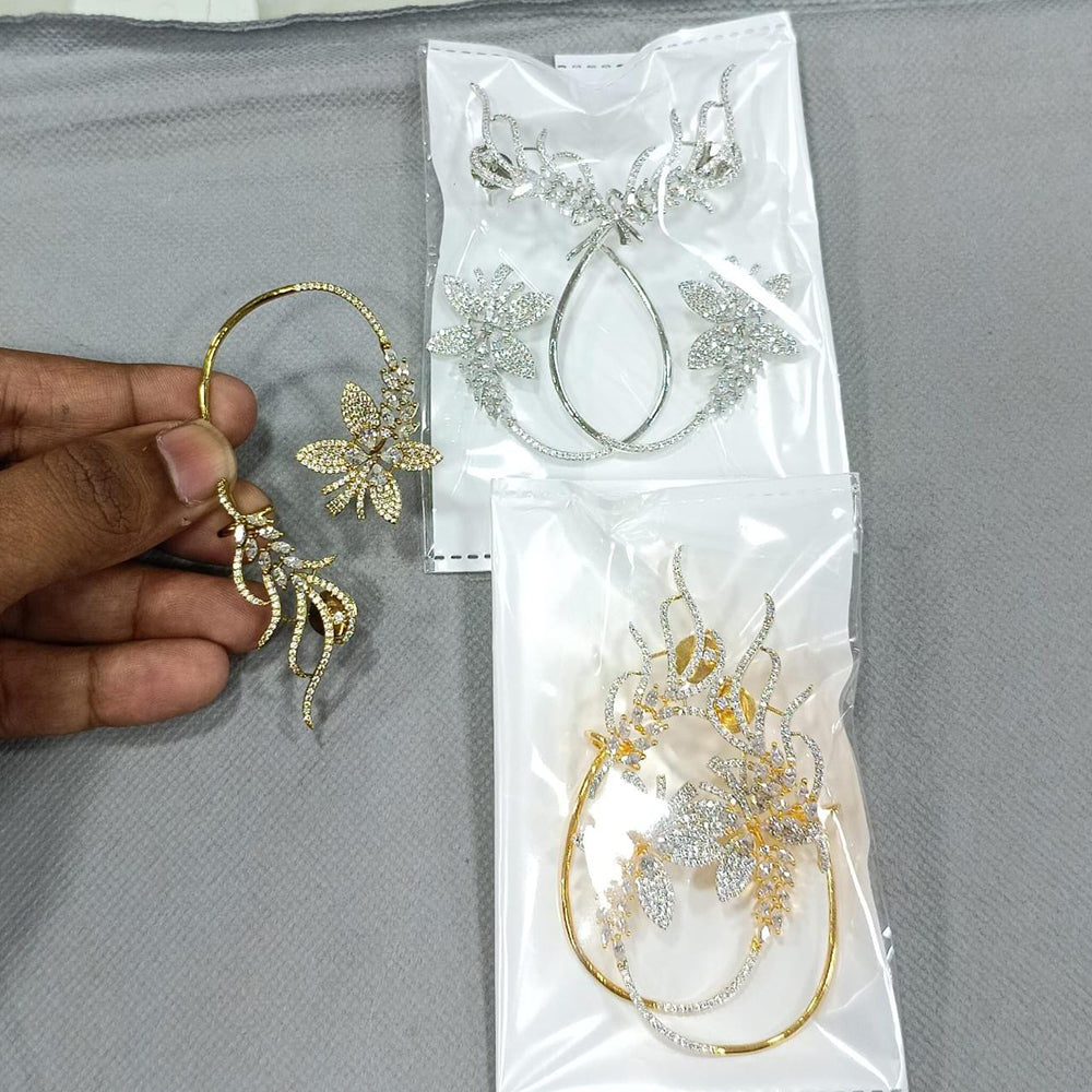 JCM Glitter Shine American Diamond EarCuff Earrings