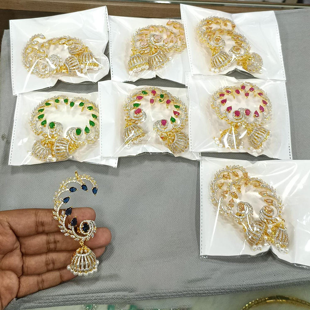 JCM Glitter Shine American Diamond EarCuff Jhumki Earrings