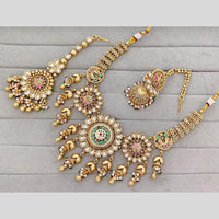 JCM Premium Designer Pota Stone And Pearl Choker Necklace Set