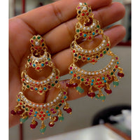 JCM Ethnic Wear Pota Stone And Pearl Dangler Earrings