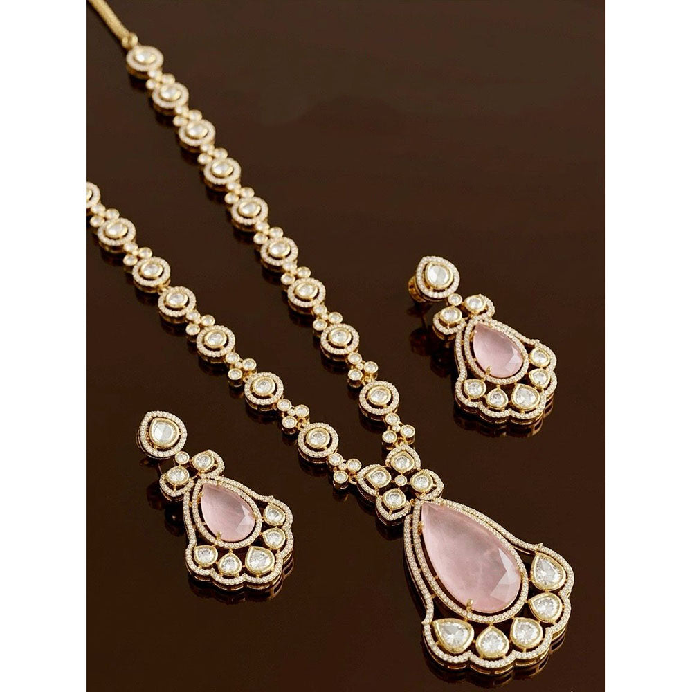 JCM Premium Pota Stone And Austrian Stone Necklace Set