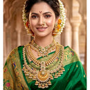 JCM Regal Look Pota Stone And Pearl Bridal Necklace Set