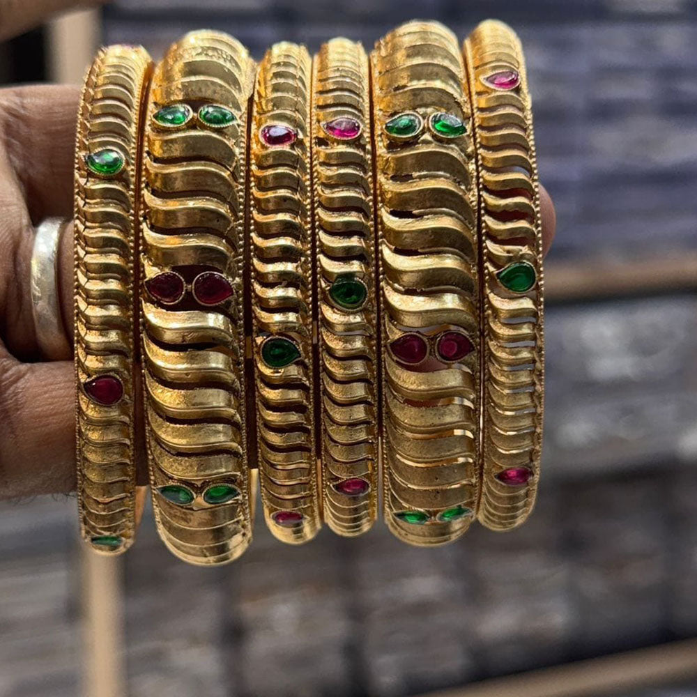 JCM Grand Designer Pota Stone Traditional Bangles Set