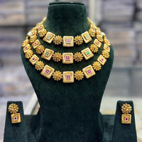 JCM Premium Designer Pota Stone Necklace Set