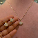 JCM Designer Polki Kundan Stone Chain Pendent Set