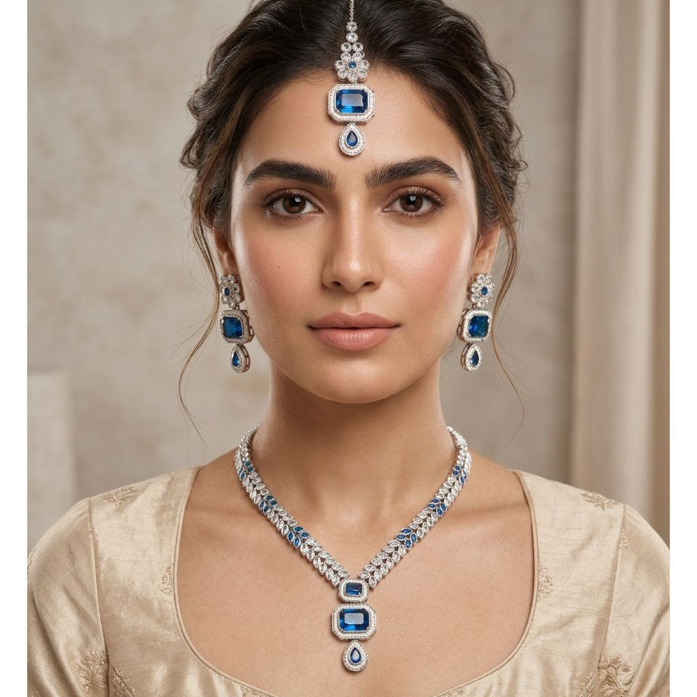 JCM Sparkling American Diamond Necklace Set