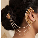 JCM Glitter Shine Pota Stone Earcuff Earrings With Kanchain