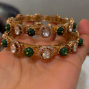 JCM Heritage Style Polki Kundan Stone Bangles Set