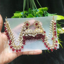 JCM Borivali Designer Kundan Stone Pearl  And Beads Chain Jhumki Earrings