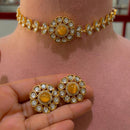 JCM Grand Polki Kundan Stone And Pearl Statement Choker Necklace Set