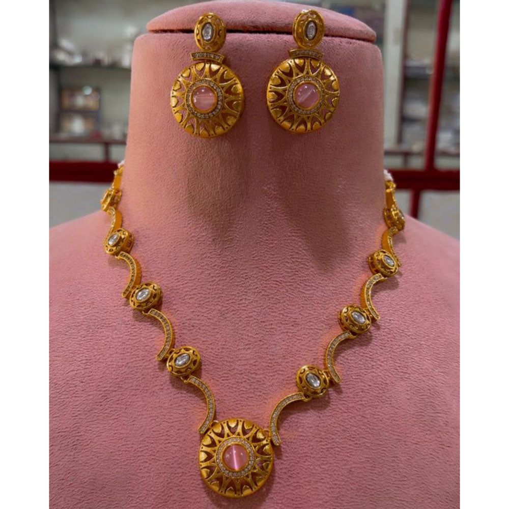 JCM Premium Pota Stone And Austrian Stone Necklace Set