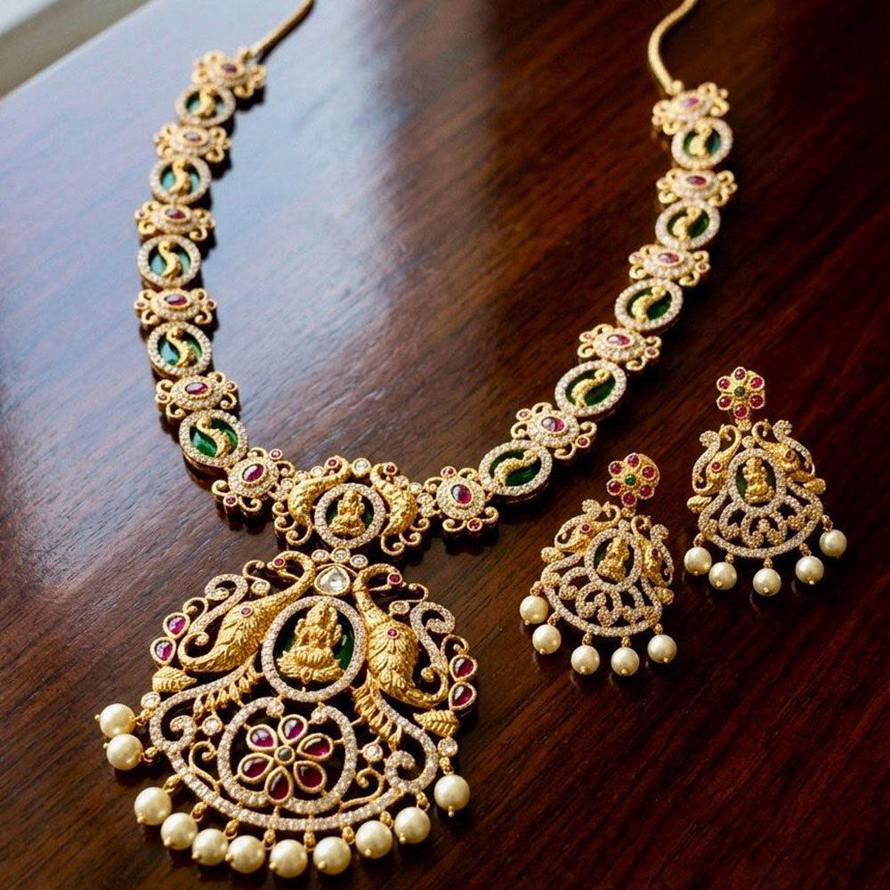 JCM Jewellery Royal Heritage Pota Stone Temple Necklace Set