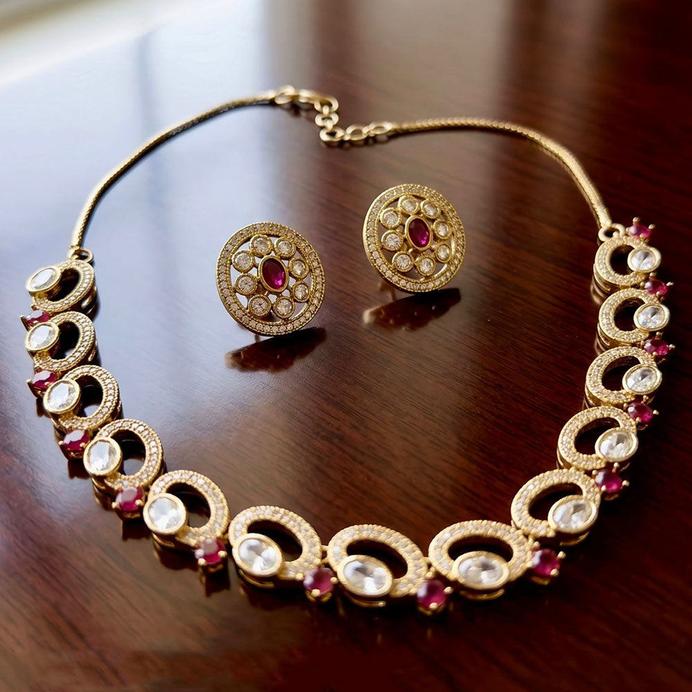 JCM Elegant Crystal Stone And Austrian Stone Necklace Set