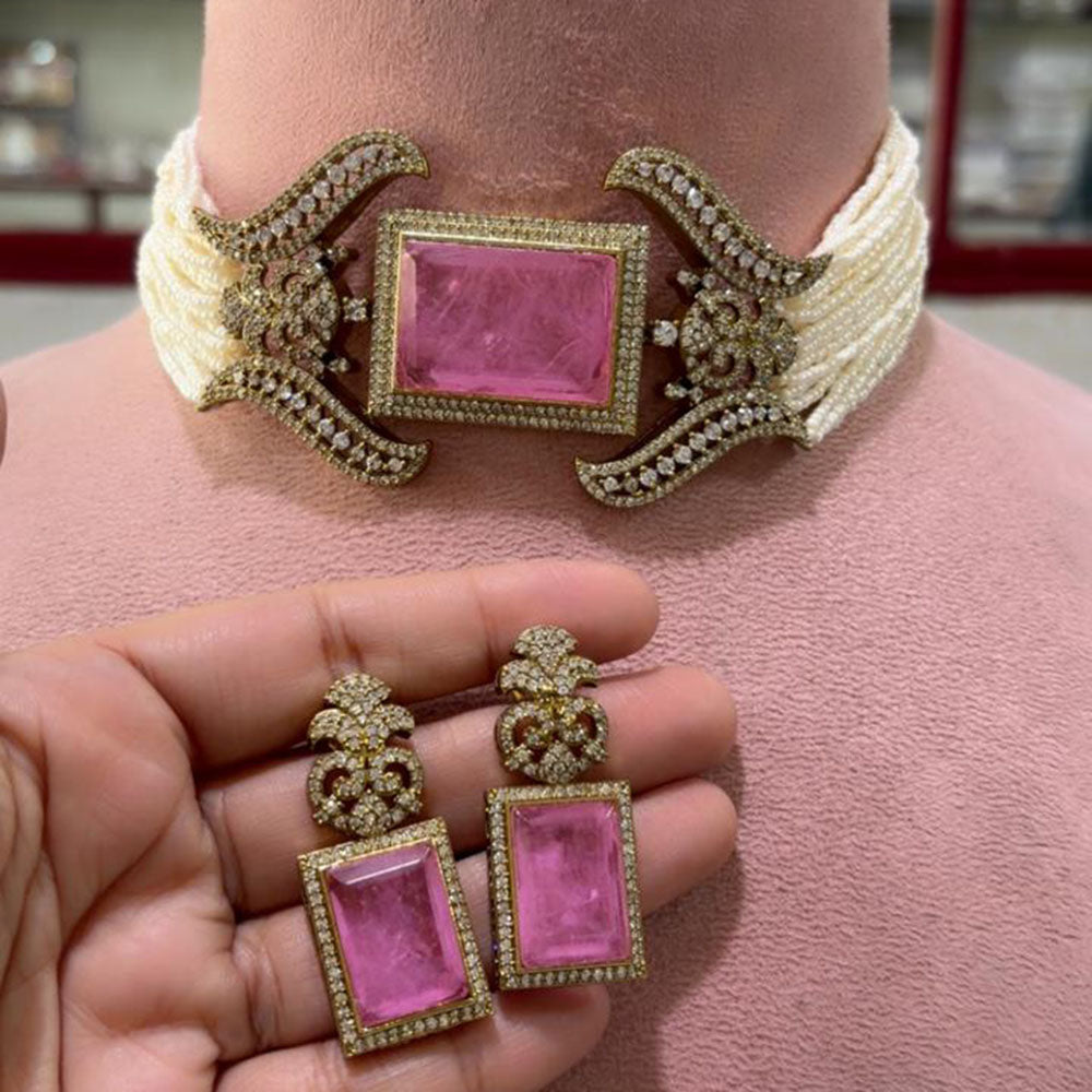 JCM Heritage Crystal Stone And Austrian Stone Choker Necklace Set