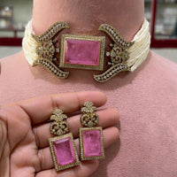 JCM Heritage Crystal Stone And Austrian Stone Choker Necklace Set
