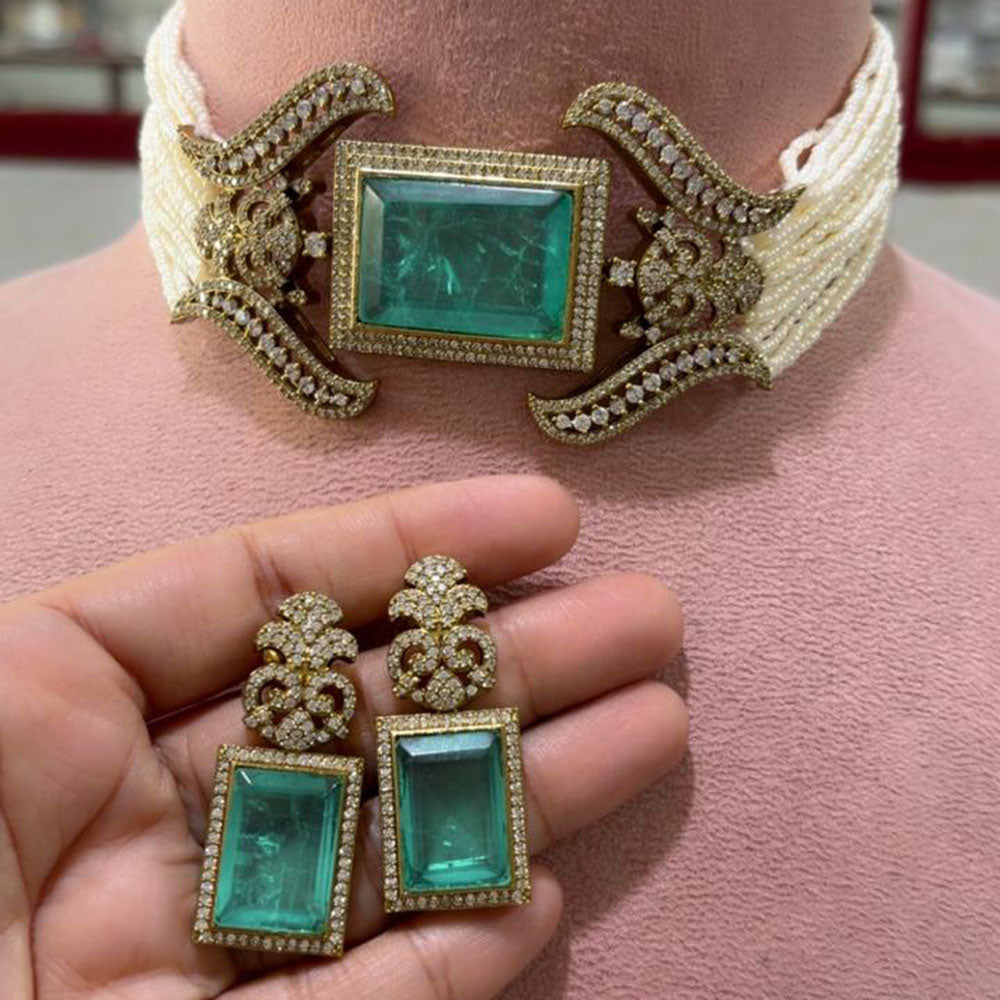 JCM Heritage Crystal Stone And Austrian Stone Choker Necklace Set
