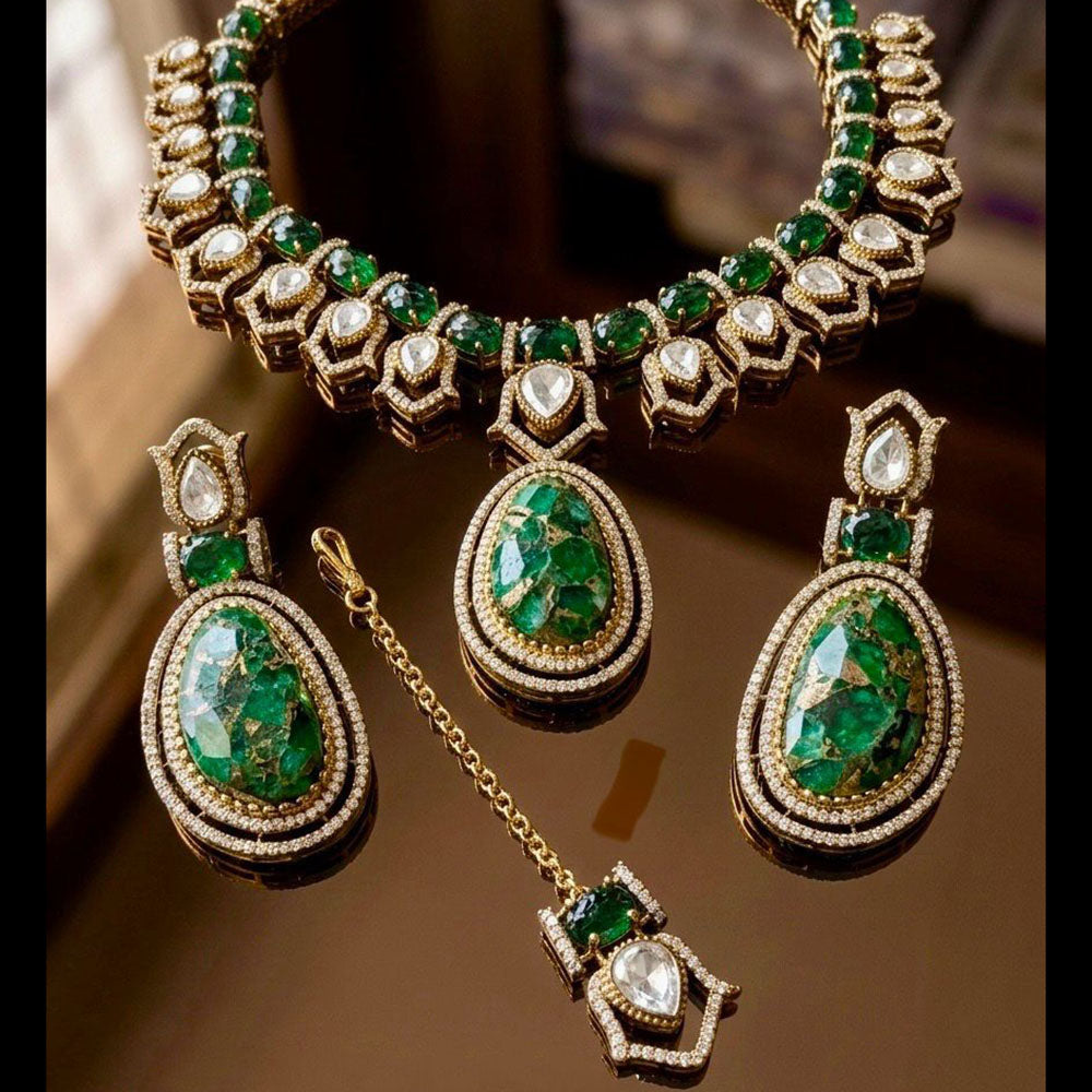 JCM Exclusive Druzy Crystal Stone Designer Necklace Set