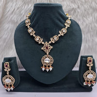 JCM Grand Polki Kundan Stone And Pearl Statement Necklace Set