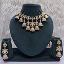 JCM Grand Polki Kundan Stone And Pearl Statement Necklace Set