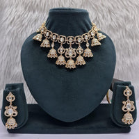 JCM Grand Polki Kundan Stone And Pearl Statement Necklace Set