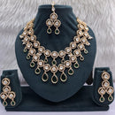JCM Grand Polki Kundan Stone And Pearl Statement Double Layer Necklace Set