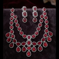 JCM Designer American Daimond Double Layer Necklace Set