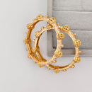 JCM Gold Plated Crystal Stone & Meenakari Bangles Set