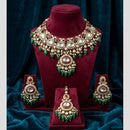 JCM Premium Kundan Stone And Beads Necklace Set for Women