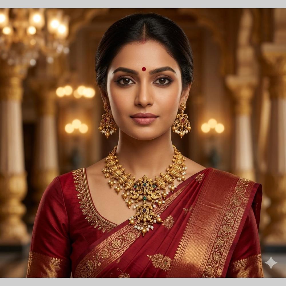 JCM Jewellery Royal Heritage Pota Stone And Pearl Necklace Set