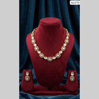 JCM Grand Polki Kundan Stone Statement Necklace Set