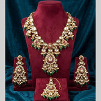 JCM Grand Kundan Stone And Beads Statement Necklace Set