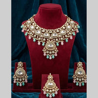 JCM Grand Kundan Stone And Beads Statement Choker Necklace Set