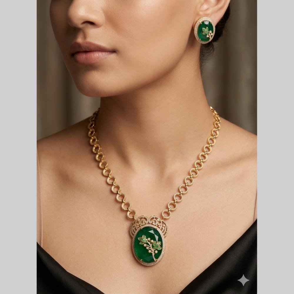 JCM Designer Crystal Stone Statement Necklace Set