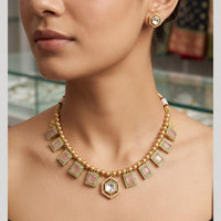 JCM Designer Pota Stone And Pearl Necklace Set