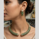 JCM Premium Party Wear Pota Stone And Austrian Stone Necklace Set