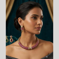 JCM Premium Party Wear Pota Stone And Austrian Stone Necklace Set