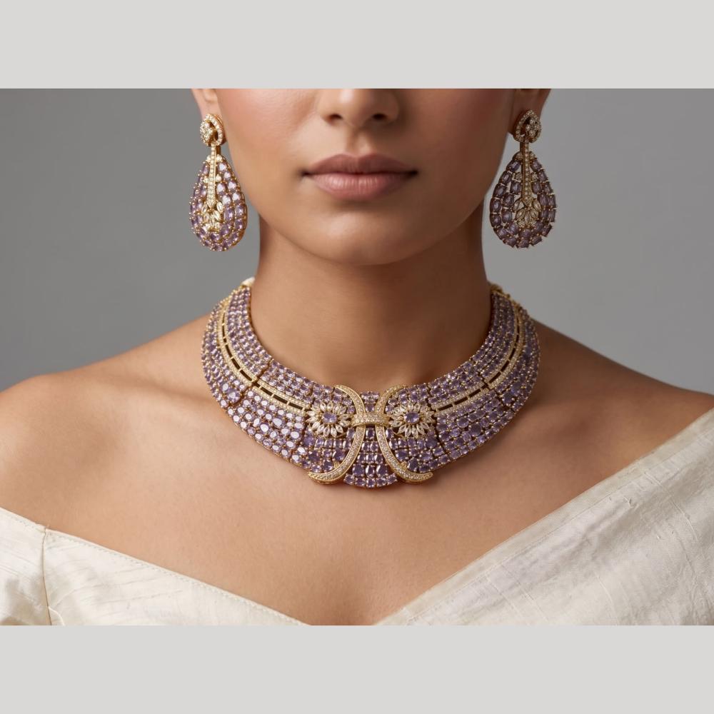 JCM Grand Design Polki Kundan And Austrian Stone Necklace Set