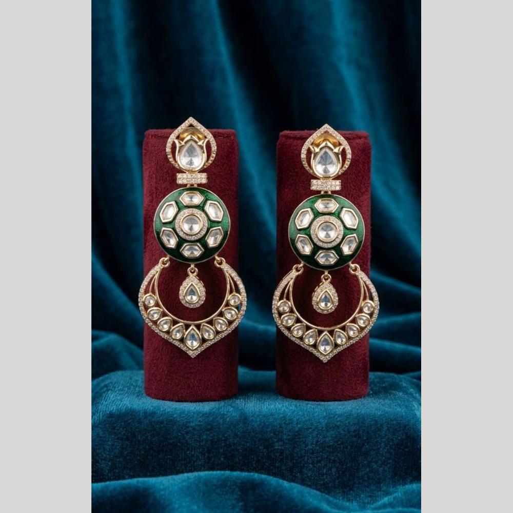 JCM Premium Polki Kundan Stone Designer Dangler Earrings for Women