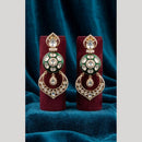 JCM Premium Polki Kundan Stone Designer Dangler Earrings for Women