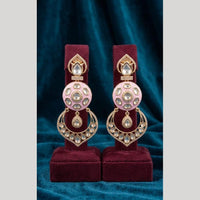 JCM Premium Polki Kundan Stone Designer Dangler Earrings for Women